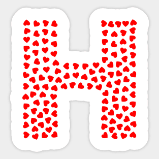 Letter H Heart Shape Initial Sticker